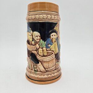 Midcentury Hand Painted Beer Stein German Phrased 7 Inch Mug Germany Japan